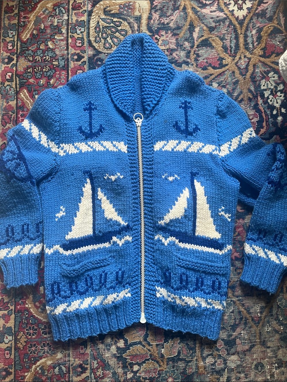 Vintage Mary Maxim Sailing Time Cardigan